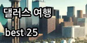 “미국 남부 도시인 텍사스 달러스 전경을 배경으로 한 시니어 추천 여행지 안내 썸네일 이미지”